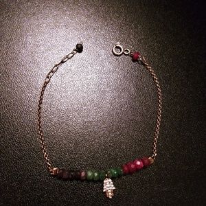 Beautiful sterling silver bracelet with Hamsa.